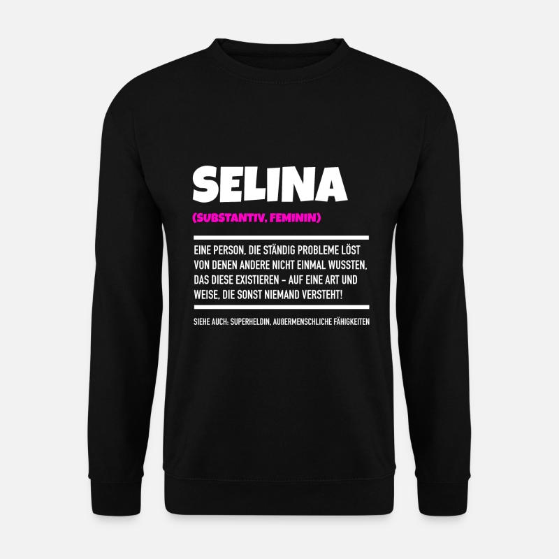 Name Selina Design - Unisex Pullover - Schwarz
