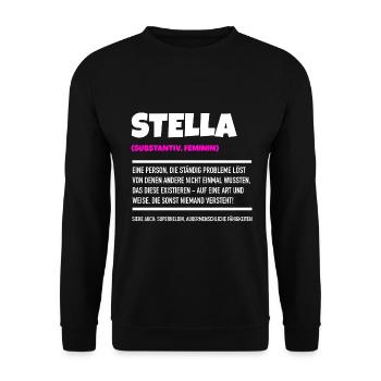 Stella ist mein Name - Unisex Pullover - Schwarz - Vorne - Alina (178cm) & Michal (187cm)