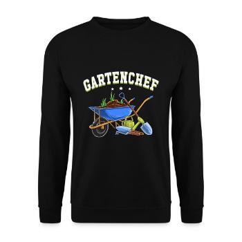 Gartenchef Gartenarbeit Gärtner Hobbygärtner Hobby - Unisex Pullover - Schwarz - Vorne - Alina (178cm) & Michal (187cm)