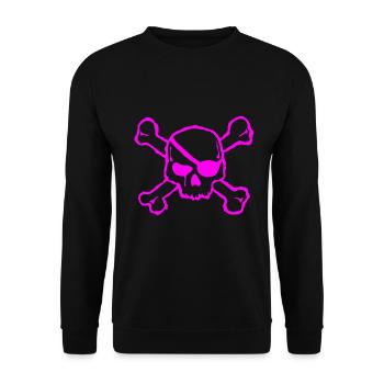 Logo de pirate crâne - Sweat-shirt Unisexe - noir - Devant - Alina (178cm) & Michal (187cm)