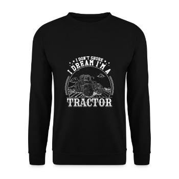 Traktor Traum Spruch Bauer Farmer Acker Geschenk - Unisex Pullover - Schwarz - Vorne - Alina (178cm) & Michal (187cm)