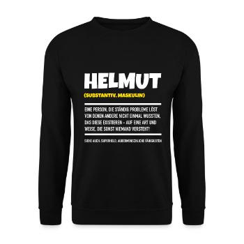 Ich der Helmut - Unisex Pullover - Schwarz - Vorne - Alina (178cm) & Michal (187cm)