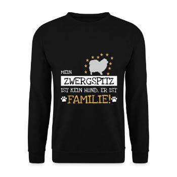 Zwergspitz - Unisex Pullover - Schwarz - Vorne - Alina (178cm) & Michal (187cm)