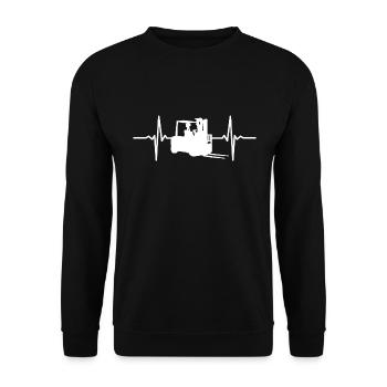 Conducteur de chariot élévateur Opérateur de chariot élévateur élévateur - Sweat-shirt Unisexe - noir - Devant - Alina (178cm) & Michal (187cm)