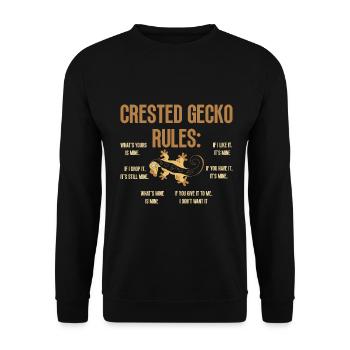 Crown Gecko Reptile Gecko Terrarium Pet - Sweat-shirt Unisexe - noir - Devant - Alina (178cm) & Michal (187cm)
