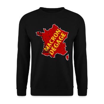 MACRON DÉGAGE - Sweat-shirt Unisexe - noir - Devant - Alina (178cm) & Michal (187cm)