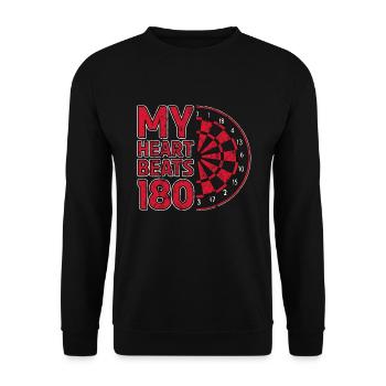My Heart beats 180 Dart - Unisex Pullover - Schwarz - Vorne - Alina (178cm) & Michal (187cm)