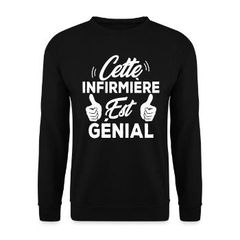 Cette infirmière est génial - Sweat-shirt Unisexe - noir - Devant - Alina (178cm) & Michal (187cm)