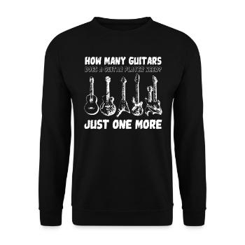 Guitars Does A Guitar Player Need Just One More - Unisex Pullover - Schwarz - Vorne - Alina (178cm) & Michal (187cm)