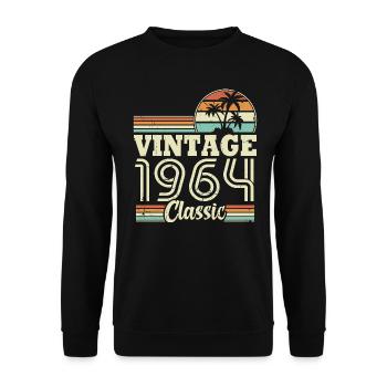 Vintage 1964 Classic, Cadeau D'anniversaire 59 Ans - Sweat-shirt Unisexe - noir - Devant - Alina (178cm) & Michal (187cm)