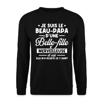 Beau-papa d'une belle-fille merveilleuse - Sweat-shirt Unisexe - noir - Devant - Alina (178cm) & Michal (187cm)