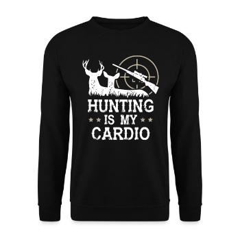 La chasse est mon cardio - Sweat-shirt Unisexe - noir - Devant - Alina (178cm) & Michal (187cm)