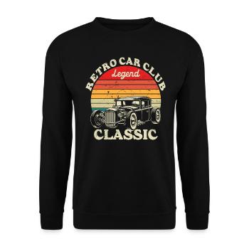 Retro Car Club Legend Classic - Unisex Sweatshirt - black - Front - Alina (178cm) & Michal (187cm)