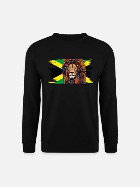Jamaika Löwe Rastafari Reggae Music - Unisex Pullover - Schwarz