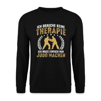 Ich muss einfach nur Judo machen - Unisex Pullover - Schwarz - Vorne - Alina (178cm) & Michal (187cm)