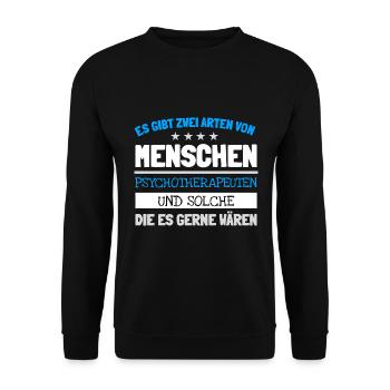 Psychotherapeut - Unisex Pullover - Schwarz - Vorne - Alina (178cm) & Michal (187cm)