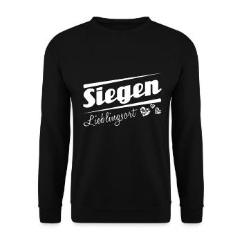 Siegen - Lieblingsort mit Stadtnamen - Unisex Pullover - Schwarz - Vorne - Alina (178cm) & Michal (187cm)
