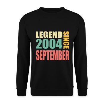 19th Birthday September Vintage 2004 Vintage - Unisex Sweatshirt - black - Front - Alina (178cm) & Michal (187cm)