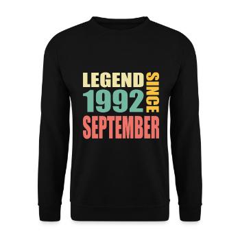 31st Birthday September Vintage 1992 Vintage - Unisex Sweatshirt - black - Front - Alina (178cm) & Michal (187cm)