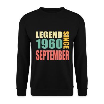 63rd Birthday September Vintage 1960 Vintage - Unisex Sweatshirt - black - Front - Alina (178cm) & Michal (187cm)