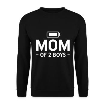 Maman de 2 garçons batterie faiblement chargée - Sweat-shirt Unisexe - noir - Devant - Alina (178cm) & Michal (187cm)