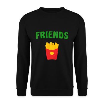 Best Friends Burger & Frites Frites Frites Frites - Sweat-shirt Unisexe - noir - Devant - Alina (178cm) & Michal (187cm)