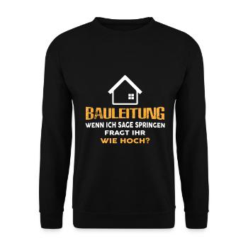 Slogan de gestion de la construction Client Haubau Häuslebauer - Sweat-shirt Unisexe - noir - Devant - Alina (178cm) & Michal (187cm)
