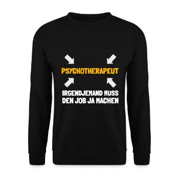 Psychotherapeut ist mein Beruf - Unisex Pullover - Schwarz - Vorne - Alina (178cm) & Michal (187cm)