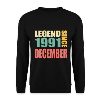 32ème anniversaire décembre millésime 1991 millésime - Sweat-shirt Unisexe - noir - Devant - Alina (178cm) & Michal (187cm)