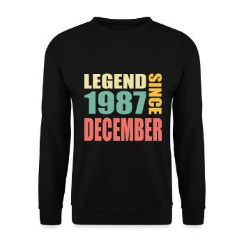 36ème anniversaire décembre millésime 1987 millésime - Sweat-shirt Unisexe - noir - Devant - Alina (178cm) & Michal (187cm)