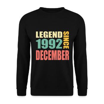 31st Birthday December Vintage 1992 Vintage - Unisex Sweatshirt - black - Front - Alina (178cm) & Michal (187cm)