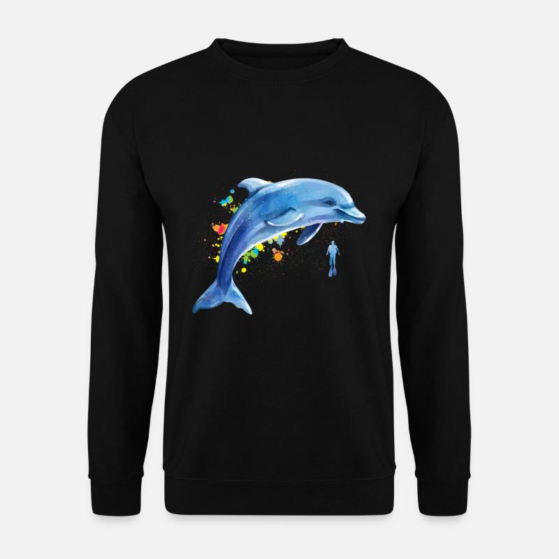 Dauphin Plongeur Baleine Dauphin Dauphin - Sweat-shirt Unisexe - noir
