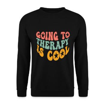 Going To Therapy Is Cool - Unisex Sweatshirt - black - Front - Alina (178cm) & Michal (187cm)