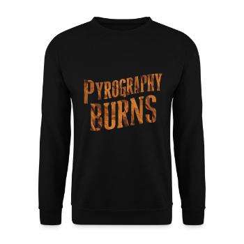 Pyrography Burns Typography Enthusiast Graphic - Unisex Sweatshirt - black - Front - Alina (178cm) & Michal (187cm)