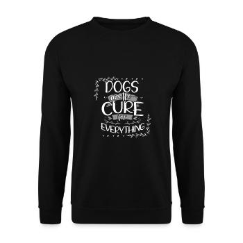 Dog Lover Gifts Dogs are the Cure for Everything - Unisex Sweatshirt - black - Front - Alina (178cm) & Michal (187cm)
