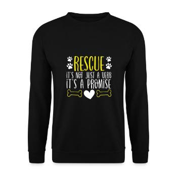 Un cadeau de sauvetage d’animaux pas seulement un verbe, c’est une promesse - Sweat-shirt Unisexe - noir - Devant - Alina (178cm) & Michal (187cm)