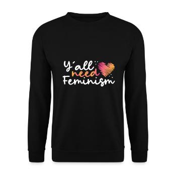 Cadeau féministe L’égalité des droits des femmes dont vous avez tous besoin - Sweat-shirt Unisexe - noir - Devant - Alina (178cm) & Michal (187cm)