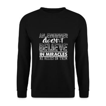 Engineer Gift An Engineer Doesn't Believe in - Unisex Sweatshirt - black - Front - Alina (178cm) & Michal (187cm)