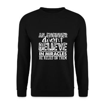 Engineer Gift An Engineer Doesn't Believe in - Unisex Sweatshirt - black - Front - Alina (178cm) & Michal (187cm)