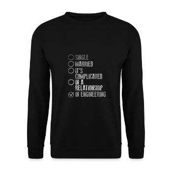 Engineer Gift It's Complicated In Engineering - Unisex Sweatshirt - black - Front - Alina (178cm) & Michal (187cm)