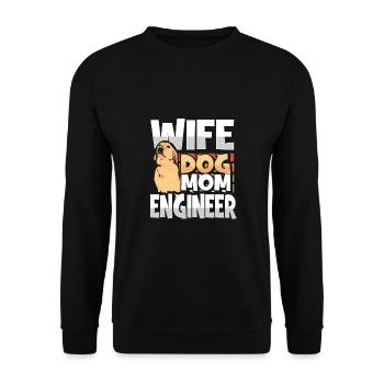 Wife Dog Mom Engineer Funny Engineer Gift - Unisex Sweatshirt - black - Front - Alina (178cm) & Michal (187cm)