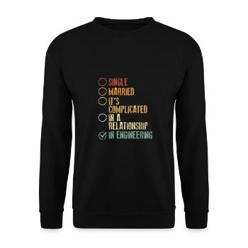 Engineer Gift It's Complicated In Engineering Gift - Unisex Sweatshirt - black - Front - Alina (178cm) & Michal (187cm)