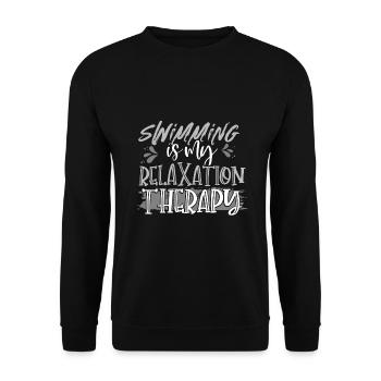 Cadeaux de nageur La natation est ma thérapie de relaxation - Sweat-shirt Unisexe - noir - Devant - Alina (178cm) & Michal (187cm)