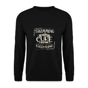 Cadeaux nageurs La natation est le remède pour tout - Sweat-shirt Unisexe - noir - Devant - Alina (178cm) & Michal (187cm)