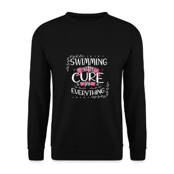 Cadeau nageur La natation est le remède pour tout - Sweat-shirt Unisexe - noir - Devant - Alina (178cm) & Michal (187cm)