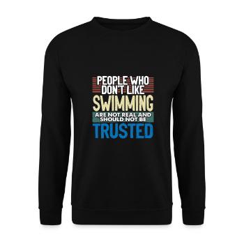 Nageur Offrez aux gens qui n’aiment pas nager - Sweat-shirt Unisexe - noir - Devant - Alina (178cm) & Michal (187cm)