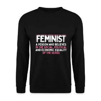 Féministe Social Politique Economique Égalité de - Sweat-shirt Unisexe - noir - Devant - Alina (178cm) & Michal (187cm)