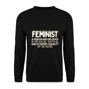 Don féministe Social Politique Egalité Économique - Sweat-shirt Unisexe - noir - Devant - Alina (178cm) & Michal (187cm)