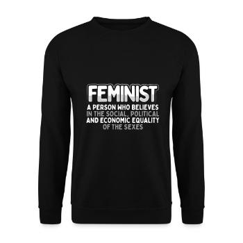 Dons féministes Égalité sociale politique et économique - Sweat-shirt Unisexe - noir - Devant - Alina (178cm) & Michal (187cm)