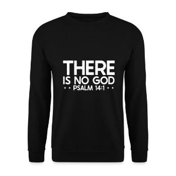 Verset biblique Il n’y a pas de Dieu Psaume 14.1 Chrétien - Sweat-shirt Unisexe - noir - Devant - Alina (178cm) & Michal (187cm)
